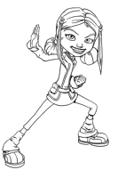 A coloring page of monster buster club